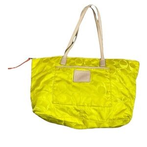 Coach Citrine Legacy Weekend Signature Nylon Tote